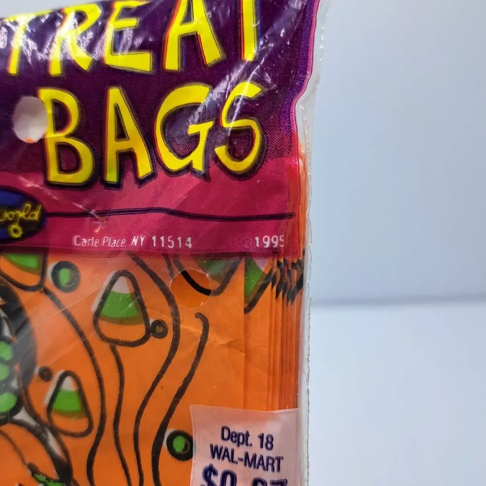 Vintage Halloween Treat Bags Goody Pack Loot Ghost Witch Pumpkin 90s Fun World